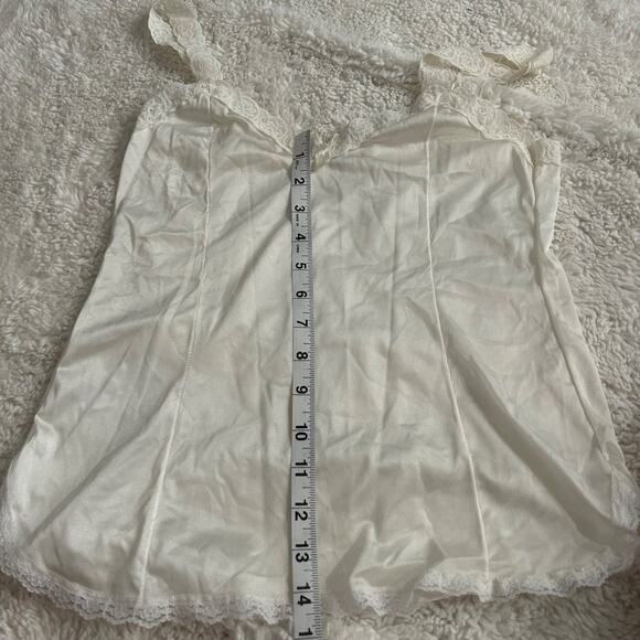 VTG Mel-Lin White Camisole Lace Tank Made in USA Sz M Boho Cottage Core Girl - Picture 4 of 5